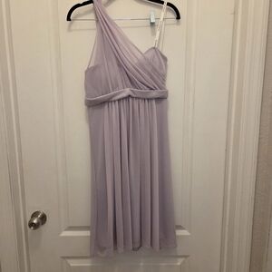 DAVID's bridal lavender purple mini bride's maids gown dress women's size 6